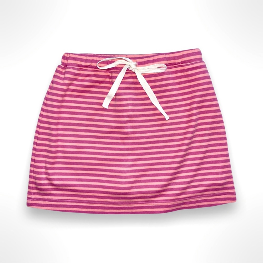 Olive Juice | Girls Pink & Orange Striped Drawstring Waist Skort